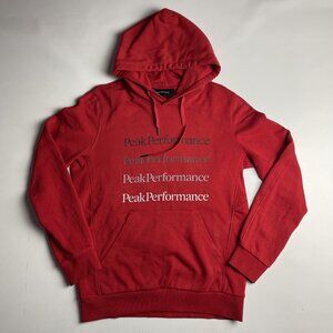 Peak Performance Men's S Red Hoodie Sweater Jumper Pullover Sweatshirt *read*